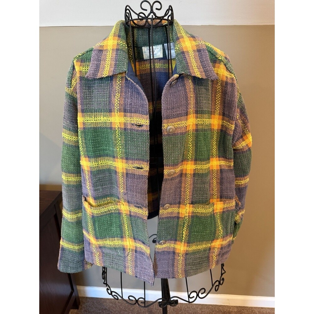 Vintage Susan Bristol Pastel Colored Plaid Jacket Women's  Size Petite Medium